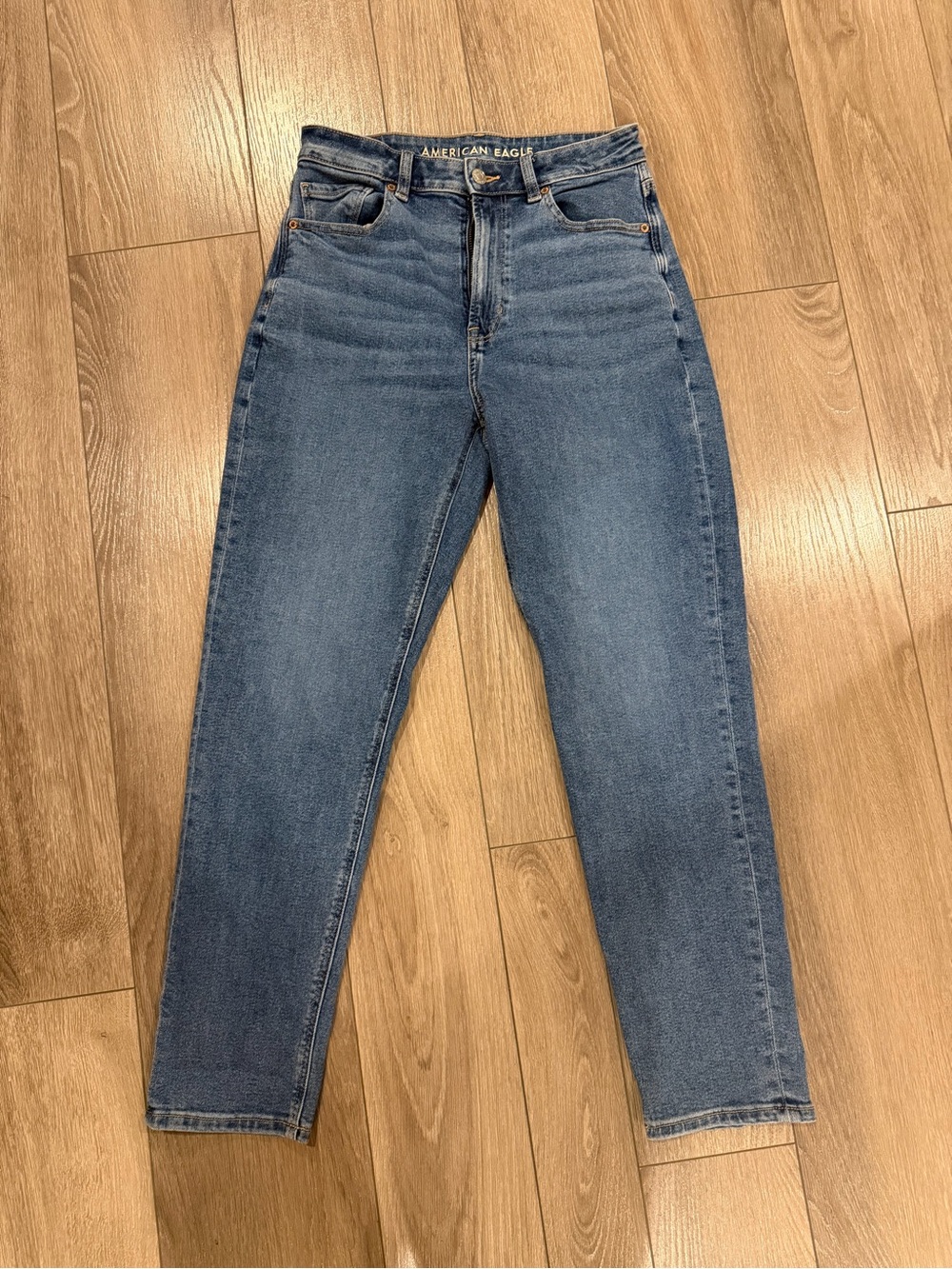 American Eagle Outfitters Stretch Straight Leg Jeans - Medium Blue